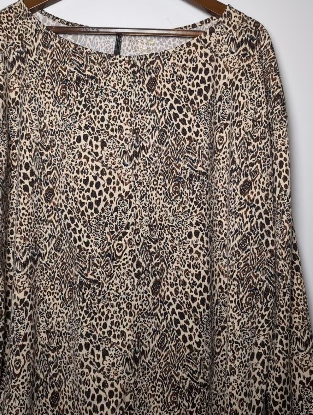 Lilly Pulitzer Long-Sleeve Animal Leopard Print Blouse  Size XL - Picture 3 of 6